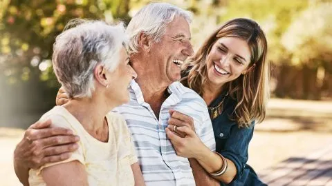 Vrouw met haar ouders – hypotheek test