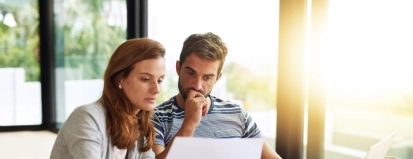 Couple,,Finance,And,Budget,Conversation,With,Documents,Planning,For,Tax,