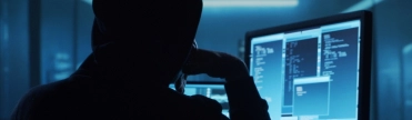 Computer,Hacker,In,Hoodie.,Obscured,Dark,Face.,Concept,Of,Hacker