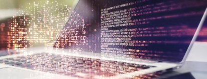 Creative,Code,Skull,Hologram,On,Modern,Computer,Background,,Cybercrime,And