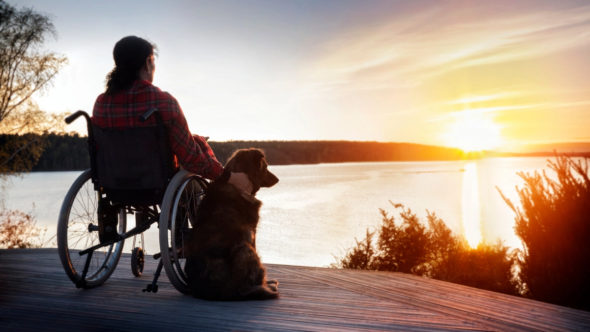 Woman in wheelchair