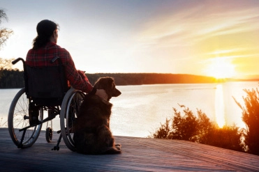 Woman in wheelchair