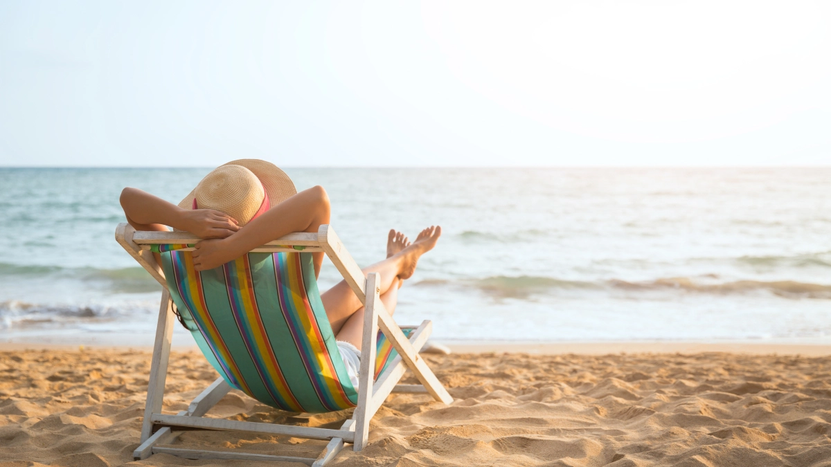 Woman on beach in summer